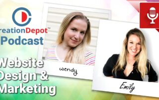 Emily Fisher and Wendy Litteral Video Podcast cover for Website Design & Marketing